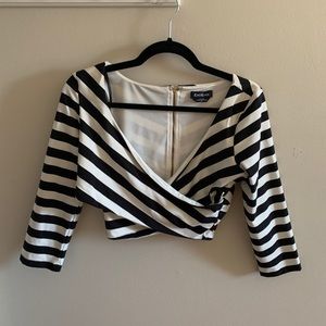 Bebe striped crop top